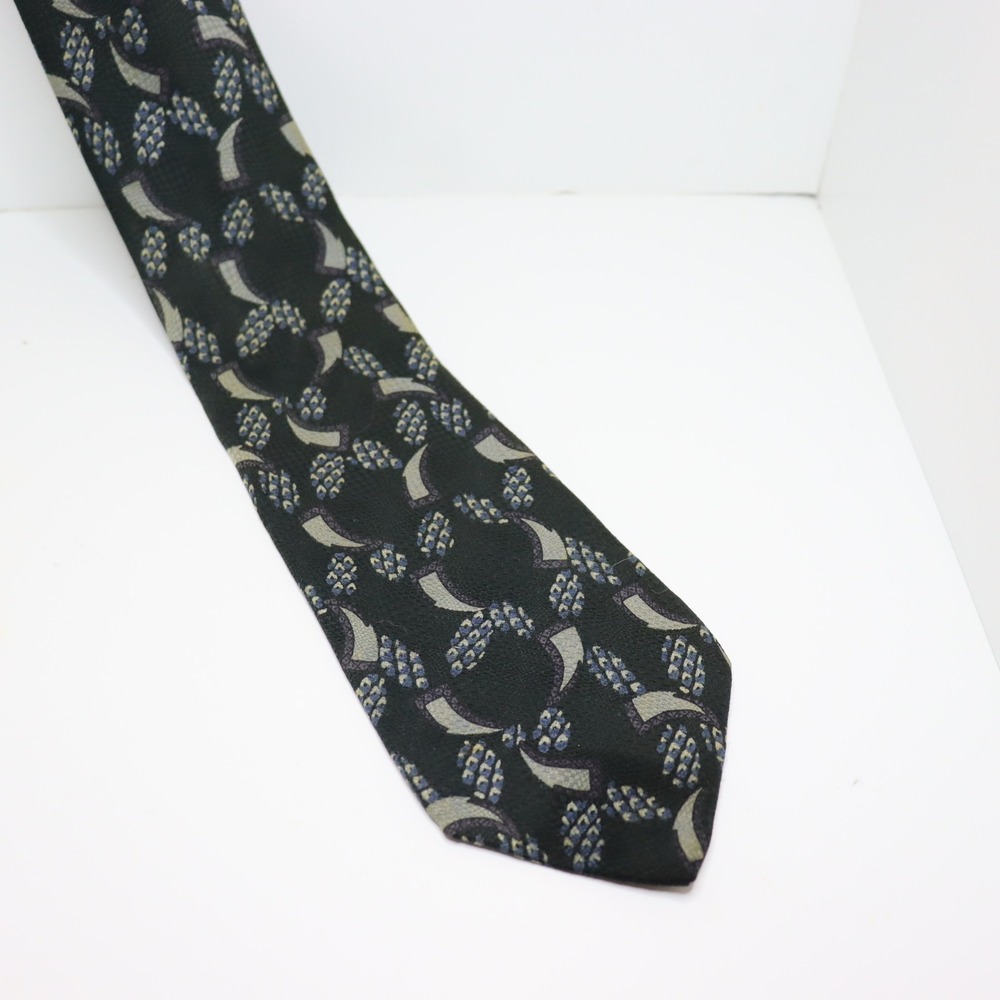 Necktie OS Black Mens Abstract Geometric Silk Blend Formal Accessory